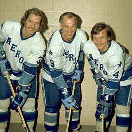 Marty, Gordie and Mark Howe of the Houston Aeros.