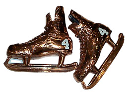 Bobby Orr's 1970 Stanley Cup winning goal skates that were later bronzed-plated for posterity.