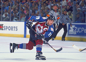 Joe Sakic captained the Colorado Avalanche to Stanley Cup titles in 1996 and 2001.