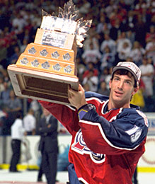 Joe Sakic captured the Conn Smythe Trophy as the playoffs Most Valuable Player in 1996.
