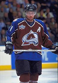 Peter Forsberg played a key role in both the 1996 and 2001 Colorado Avalanche Stanley Cup titles.