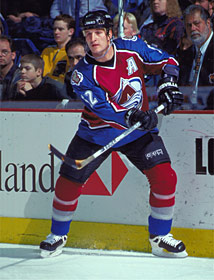 Defenseman Adam Foote provided solid, rugged play in each of the Avalanche Stanley Cup wins.