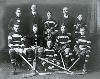 Aurele Joliat (2nd row-middle) helped lead this Ottawa based team to a city championship.