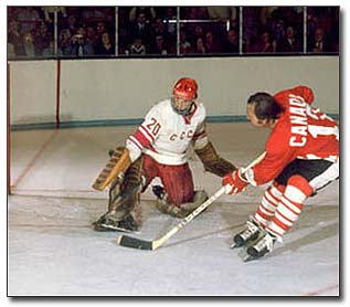 Vladislav Tretiak stunned Canadians with his outstanding goaltending for the Soviet Union during the Summit Series in 1972.