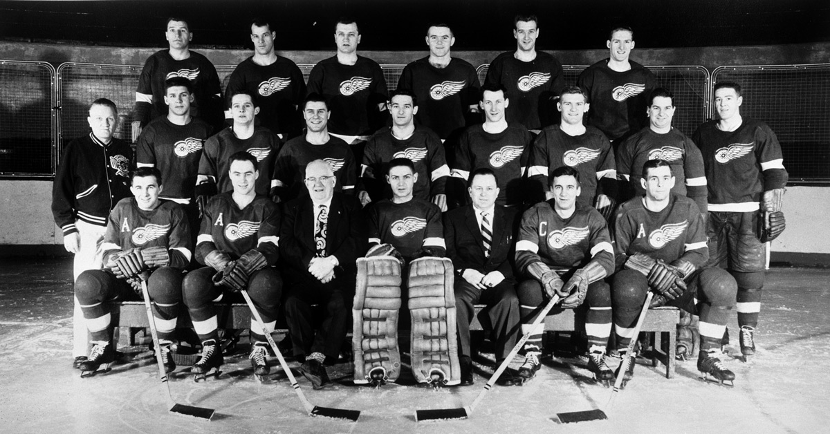 TERRY SAWCHUK JACK ADAMS 1955 NHL HOCKEY DETROIT RED WINGS STANLEY