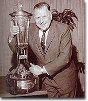 Harold hugs the hardware after Ballard's Leafs won the Prince of Wales Trophy in 1963